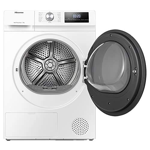 Freestanding Heat Pump Tumble Dryer – 9kg, Front Load, 15 Programs, Auto-Dry, Steam Refresh, Allergy Care, White (60cm)