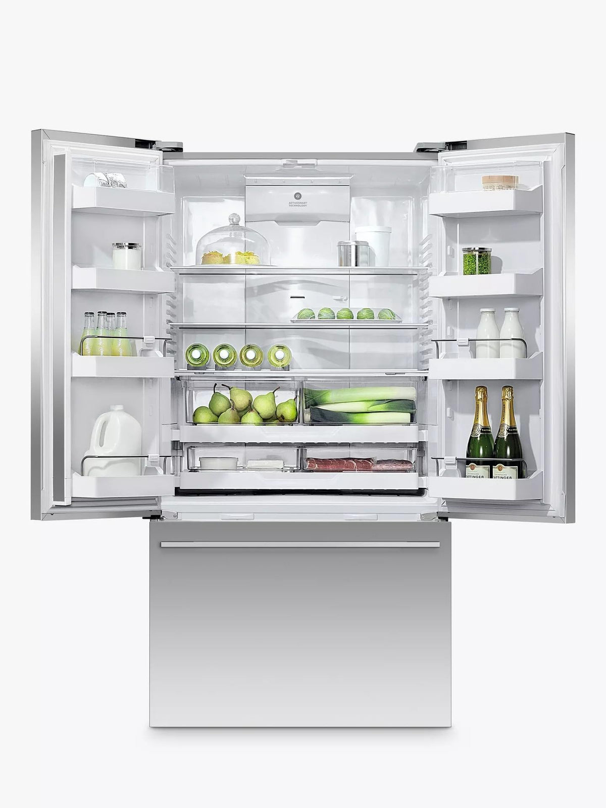 569L French Door Freestanding Fridge Freezer, Stainless Steel, Frost Free, E Energy Rating